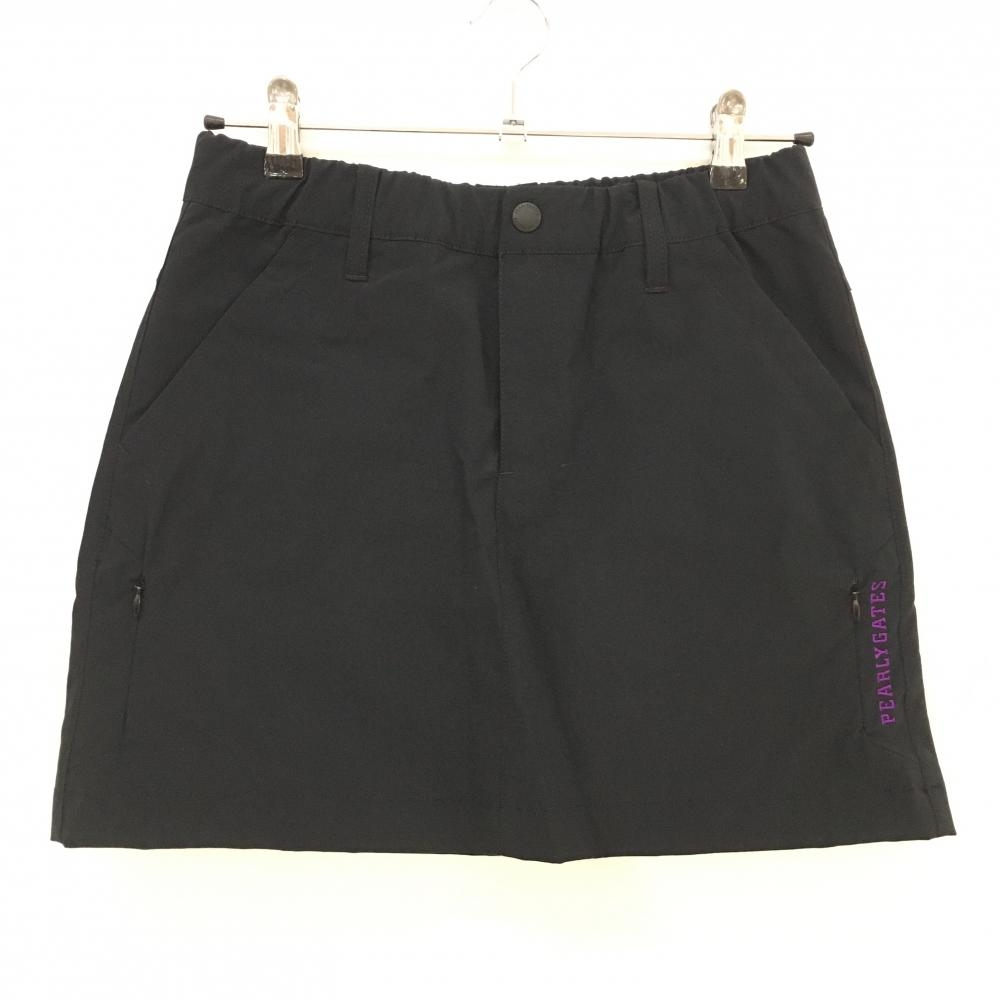【超美品】パーリーゲイツ スカート 黒ウエストゴム 蓄熱裏地  レディース 1(M) ゴルフウェア PEARLY GATES