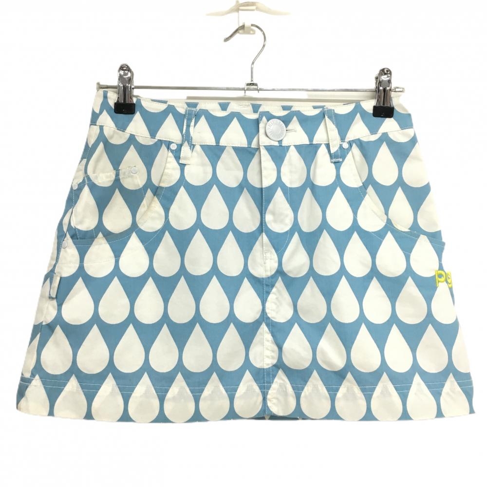 パーリーゲイツ スカート ライトブルー×白 総柄 レディース 0 ゴルフウェア PEARLY GATES