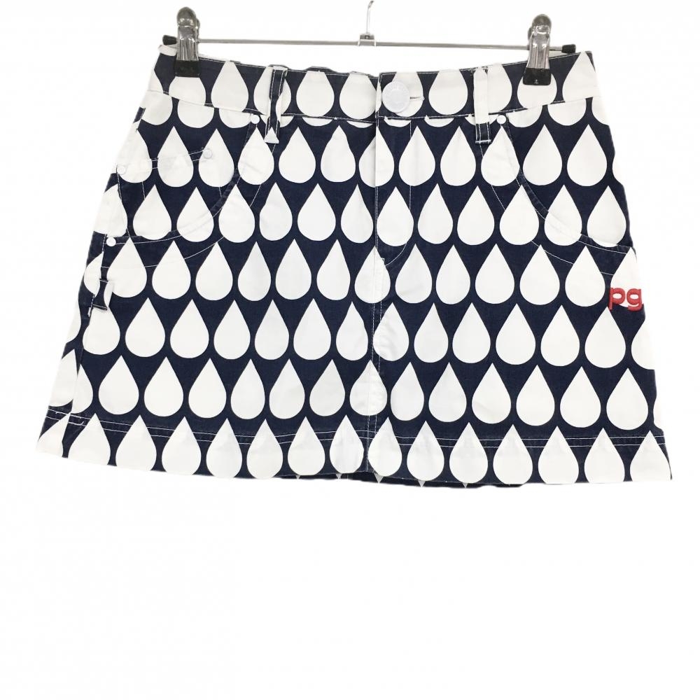 パーリーゲイツ スカート ネイビー×白 しずく柄  レディース 1(M) ゴルフウェア PEARLY GATES