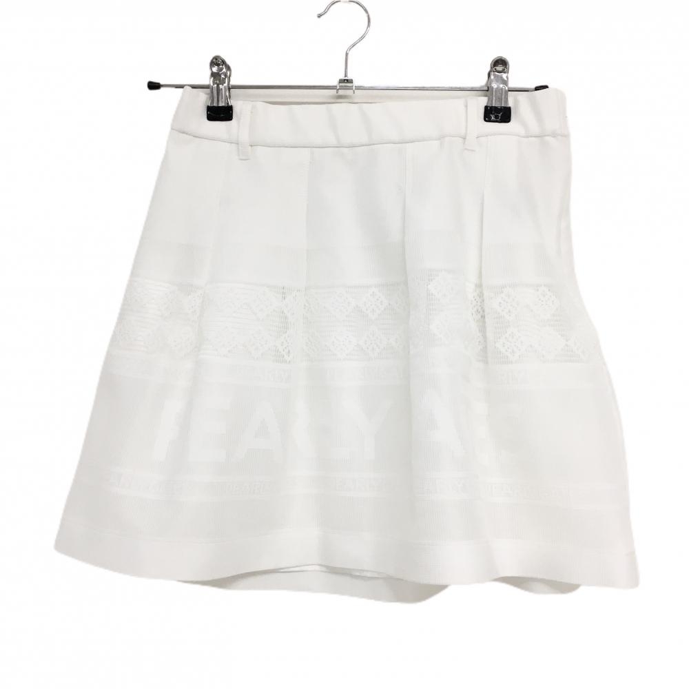 【超美品】パーリーゲイツ スカート 白 レース生地 裏地付 レディース 1(S) ゴルフウェア 2023年モデル PEARLY GATES