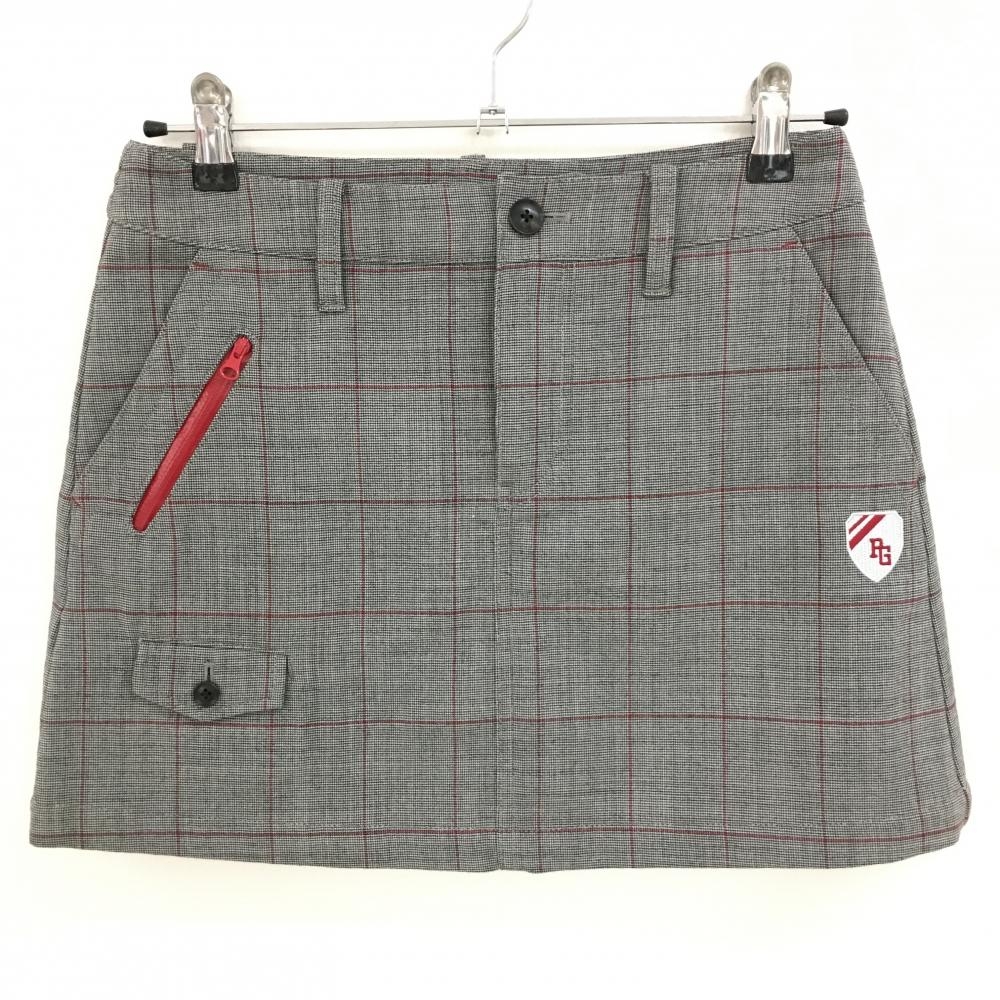 【超美品】パーリーゲイツ スカート ダークグレー×ボルドー 格子チェック 裏起毛  レディース 0(S) ゴルフウェア PEARLY GATES