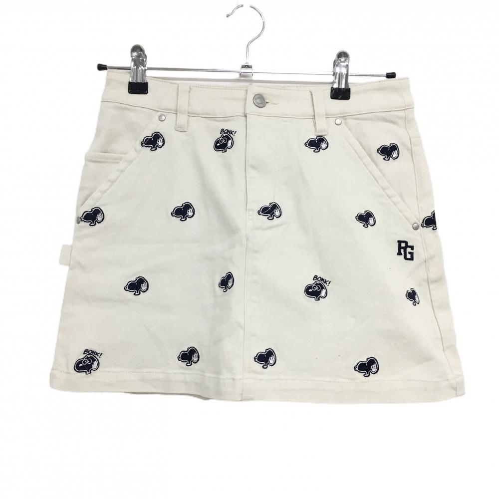 【新品】パーリーゲイツ×PEANUTS スカート 白×ネイビー スヌーピー総柄 ストレッチ  レディース 00(XS) ゴルフウェア PEARLY GATES