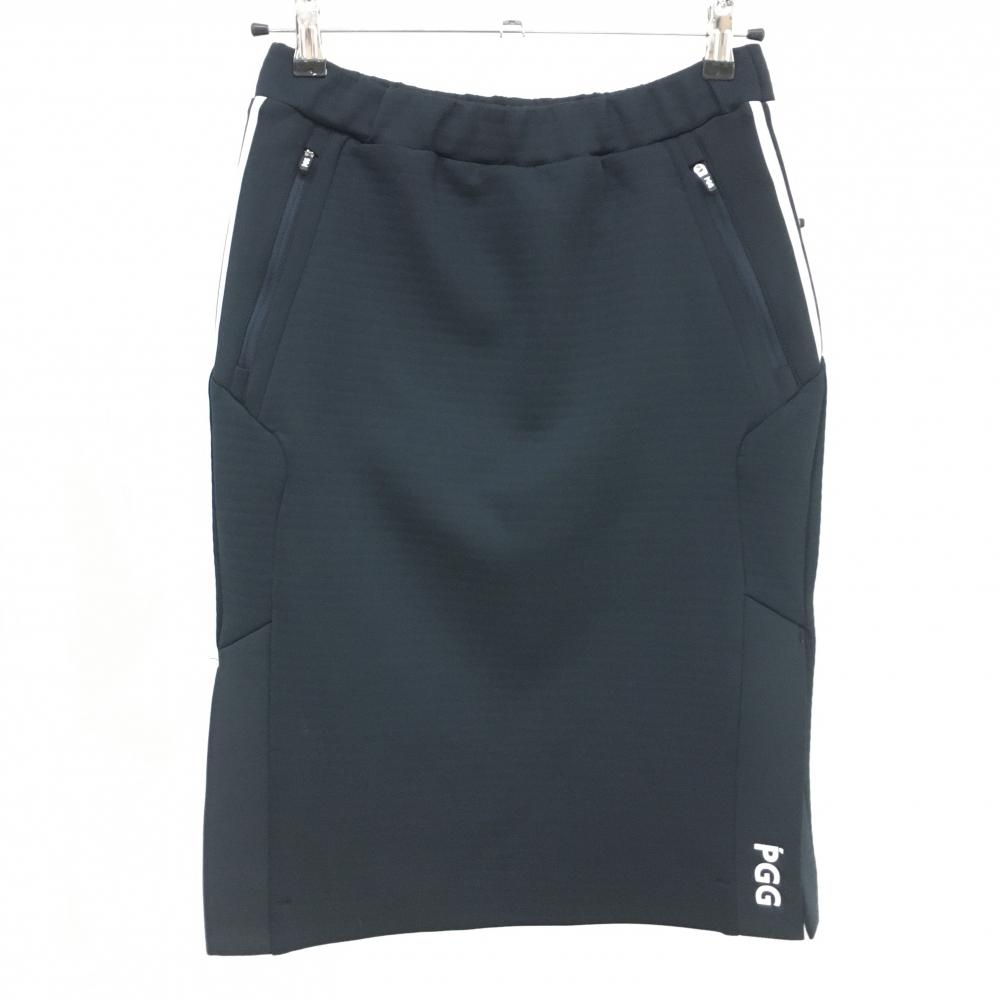 PGGパーリーゲイツ スカート ネイビー×白 ボーダー地模様 レディース 0(S) ゴルフウェア PEARLY GATES