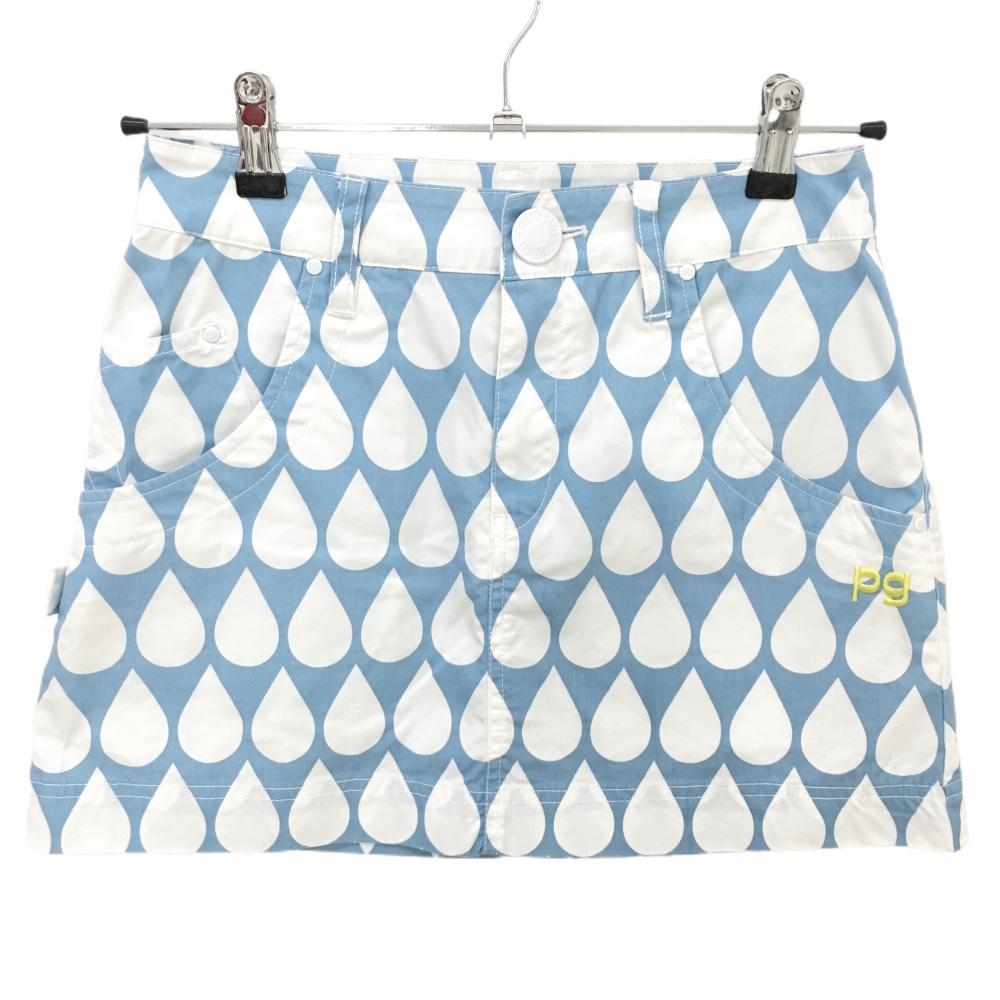 パーリーゲイツ スカート ライトブルー×白 しずく柄 レディース 00(XS) ゴルフウェア PEARLY GATES