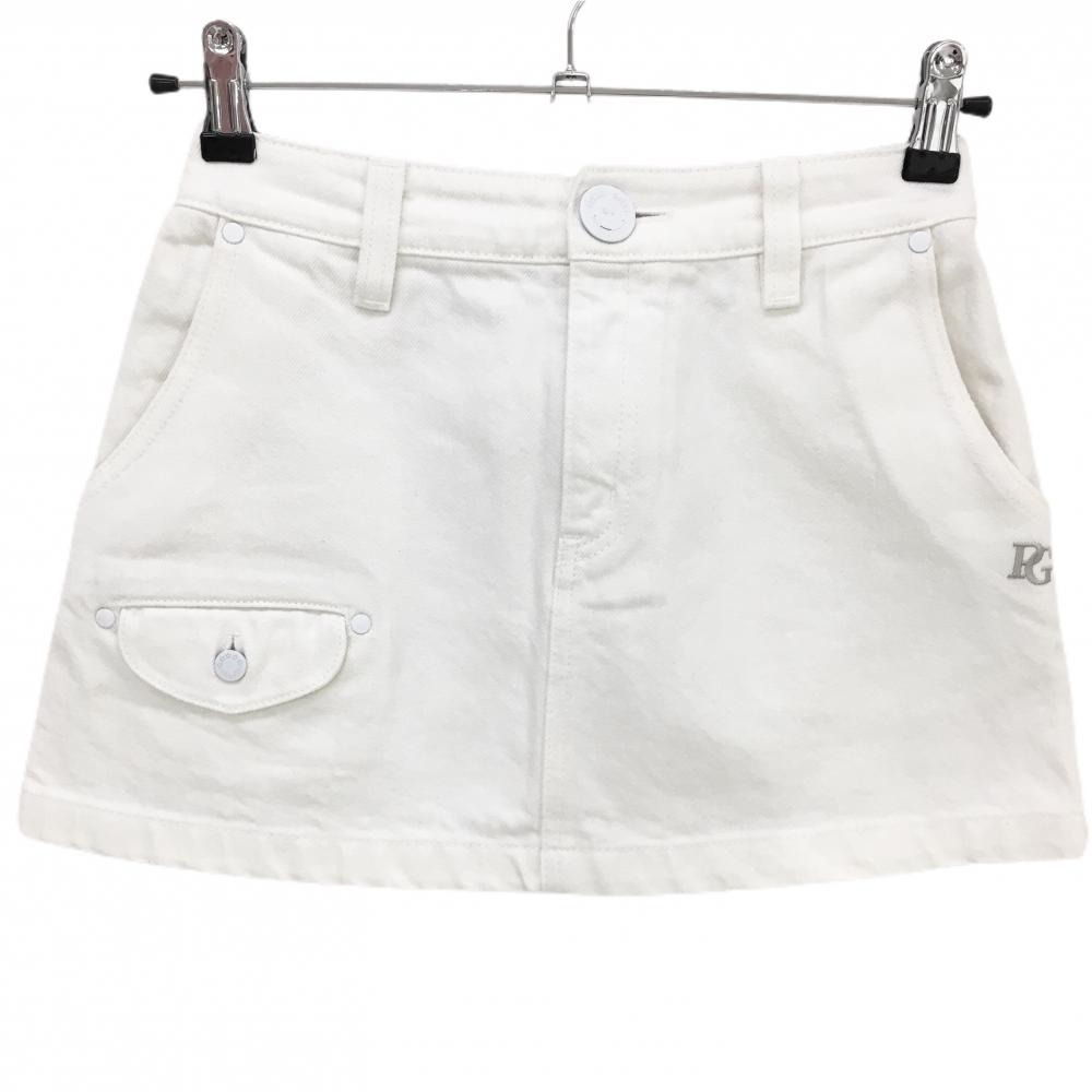 パーリーゲイツ スカート 白 ロゴグレー レディース 0(S) ゴルフウェア PEARLY GATES