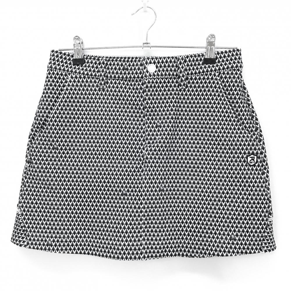 【美品】パーリーゲイツ スカート 黒×白 V総柄  レディース 1(M) ゴルフウェア 2023年モデル PEARLY GATES