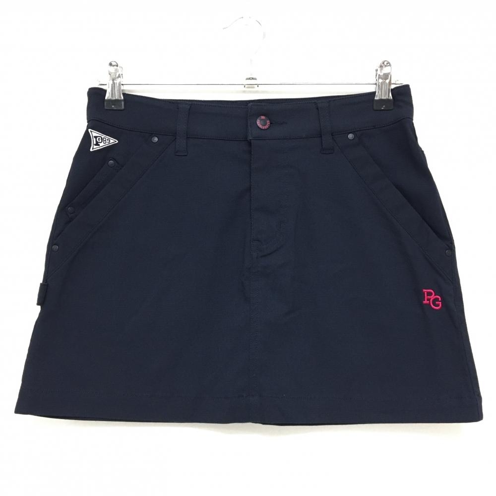 【美品】パーリーゲイツ スカート ネイビー ロゴピンク 30周年 ストレッチ レディース 0(S) ゴルフウェア PEARLY GATES