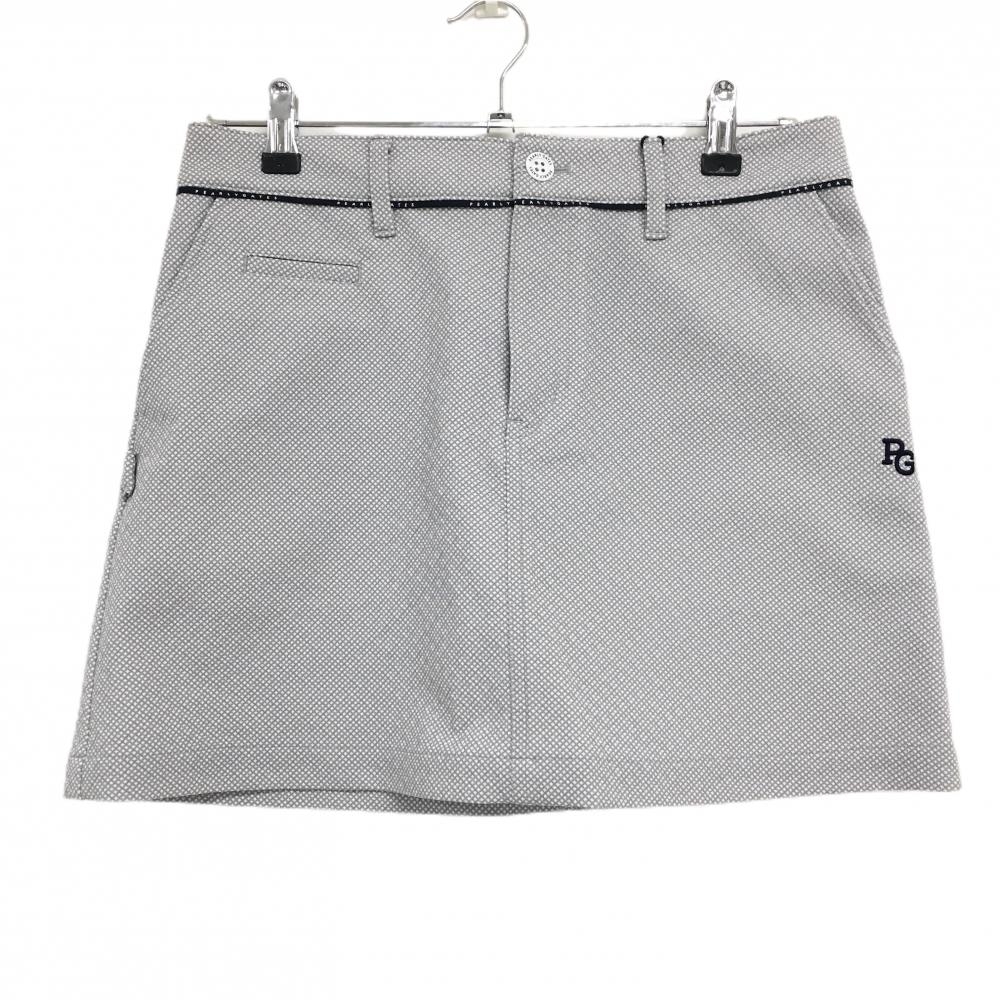 【新品】パーリーゲイツ スカート グレー×白 細目チェック風 ストレッチ  レディース 2(L) ゴルフウェア PEARLY GATES