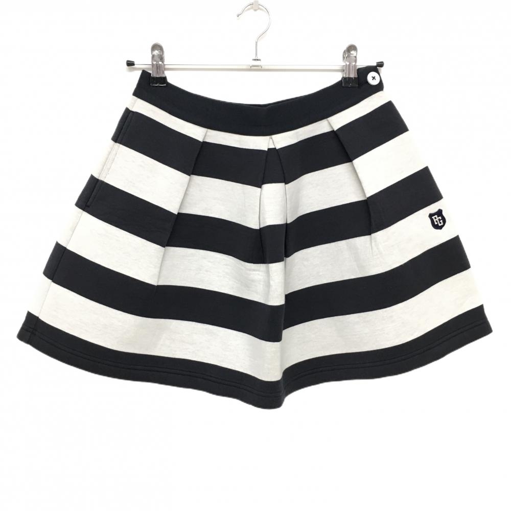 パーリーゲイツ スカート ネイビー×白 ボーダー ダンボールニット レディース 1(M) ゴルフウェア PEARLY GATES