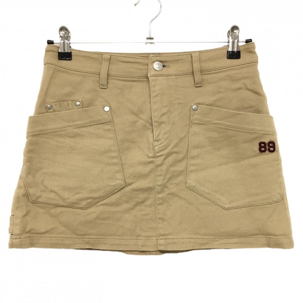 【美品】パーリーゲイツ スカート ベージュ ティー装着可 レディース 0(S) ゴルフウェア PEARLY GATES
