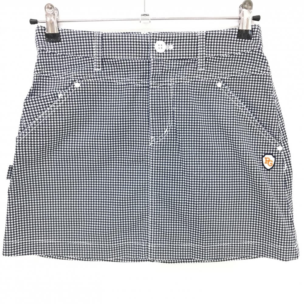 【美品】パーリーゲイツ スカート 白×ネイビー 千鳥格子 ストレッチ レディース 00(XS) ゴルフウェア PEARLY GATES