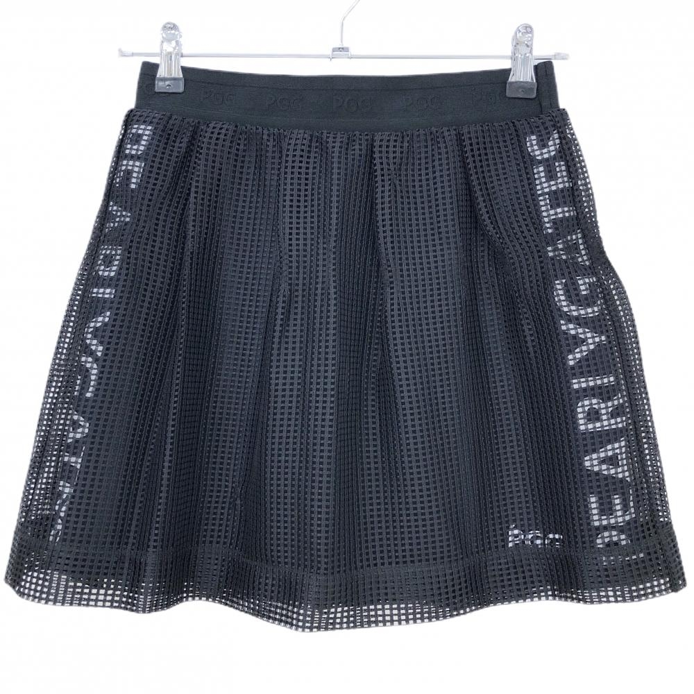 PGGパーリーゲイツ スカート 黒 スクエアレース 後ろウエストポケット有 レディース 0(S) ゴルフウェア PEARLY GATES