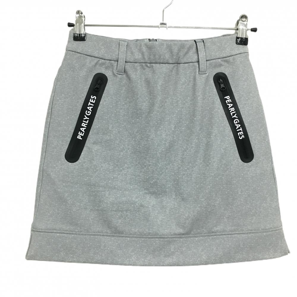 【新品】パーリーゲイツ スカート 杢グレー ヘリンボーン 裏微起毛  レディース 00(XS) ゴルフウェア PEARLY GATES