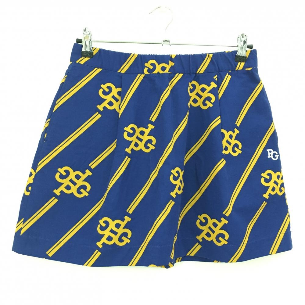 パーリーゲイツ スカート ブルー×ライトブラウン 斜めライン総柄 レディース 1(M) ゴルフウェア PEARLY GATES