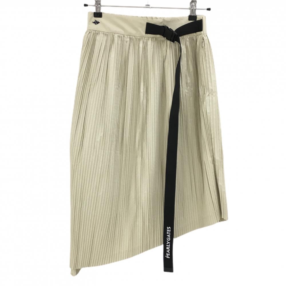 【超美品】パーリーゲイツ スカート ベージュ アコーディオンプリーツ レディース 1(M) ゴルフウェア 非売品 PEARLY GATES