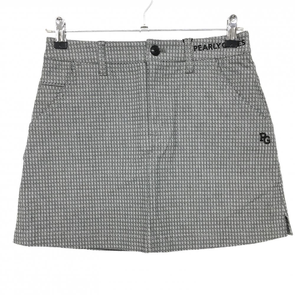 【新品】パーリーゲイツ スカート 黒×白 総柄 ロゴ刺しゅう レディース 0(S) ゴルフウェア PEARLY GATES