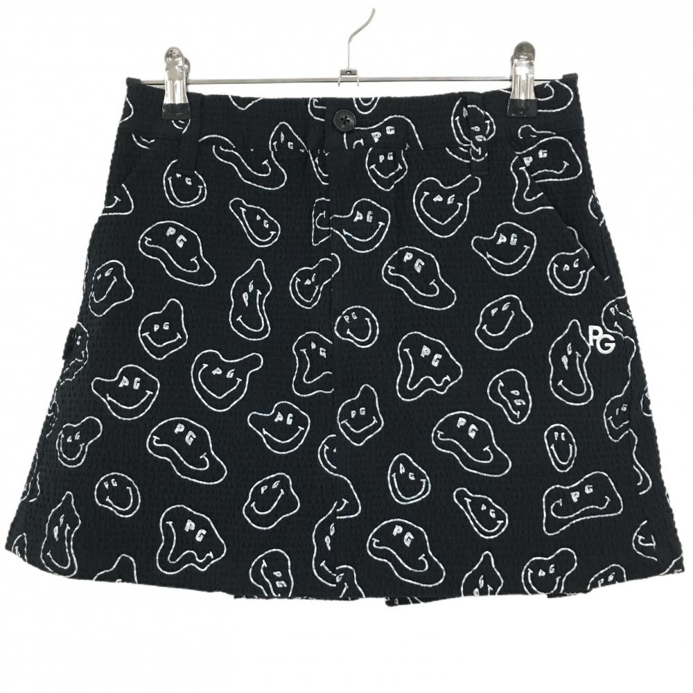 【新品】パーリーゲイツ スカート 黒×白 TOKE NIKO サッカー生地 レディース 0(S) ゴルフウェア PEARLY GATES