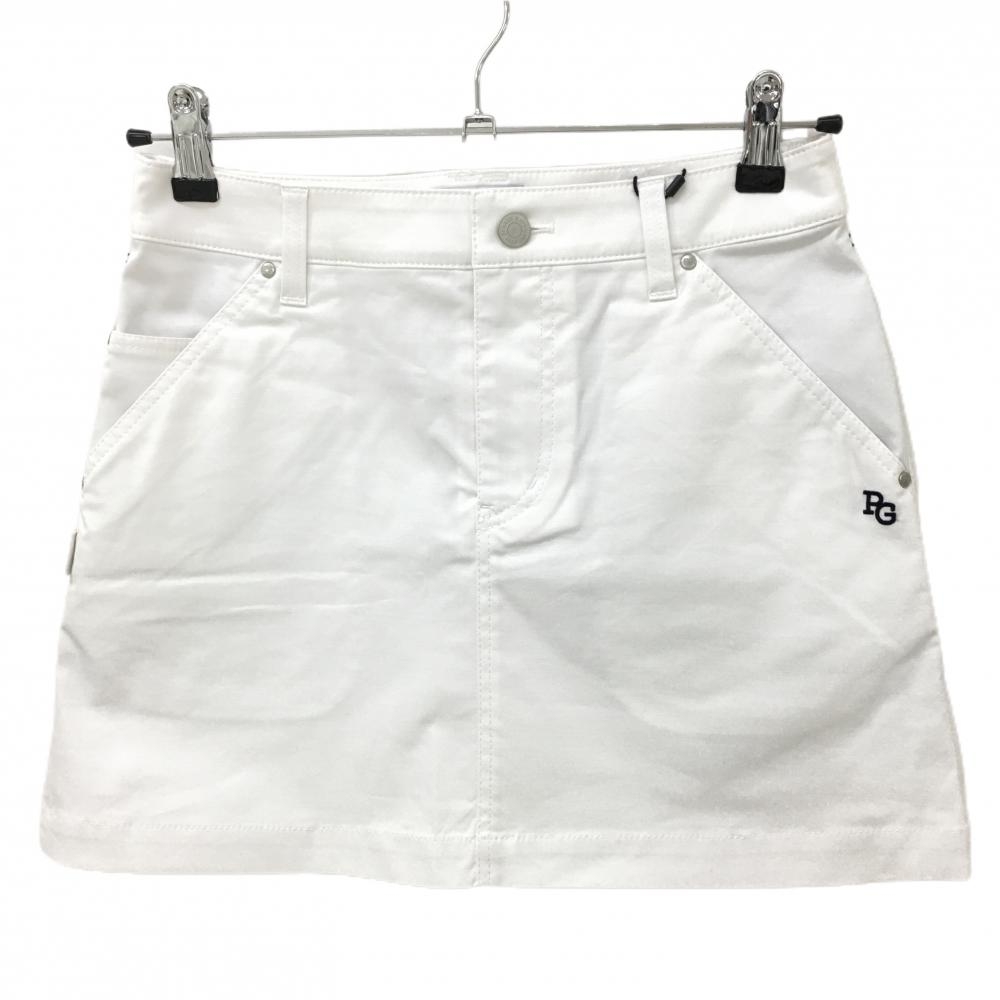 【新品】パーリーゲイツ スカート 白×ネイビー ロゴ刺しゅう レディース 0(S) ゴルフウェア PEARLY GATES