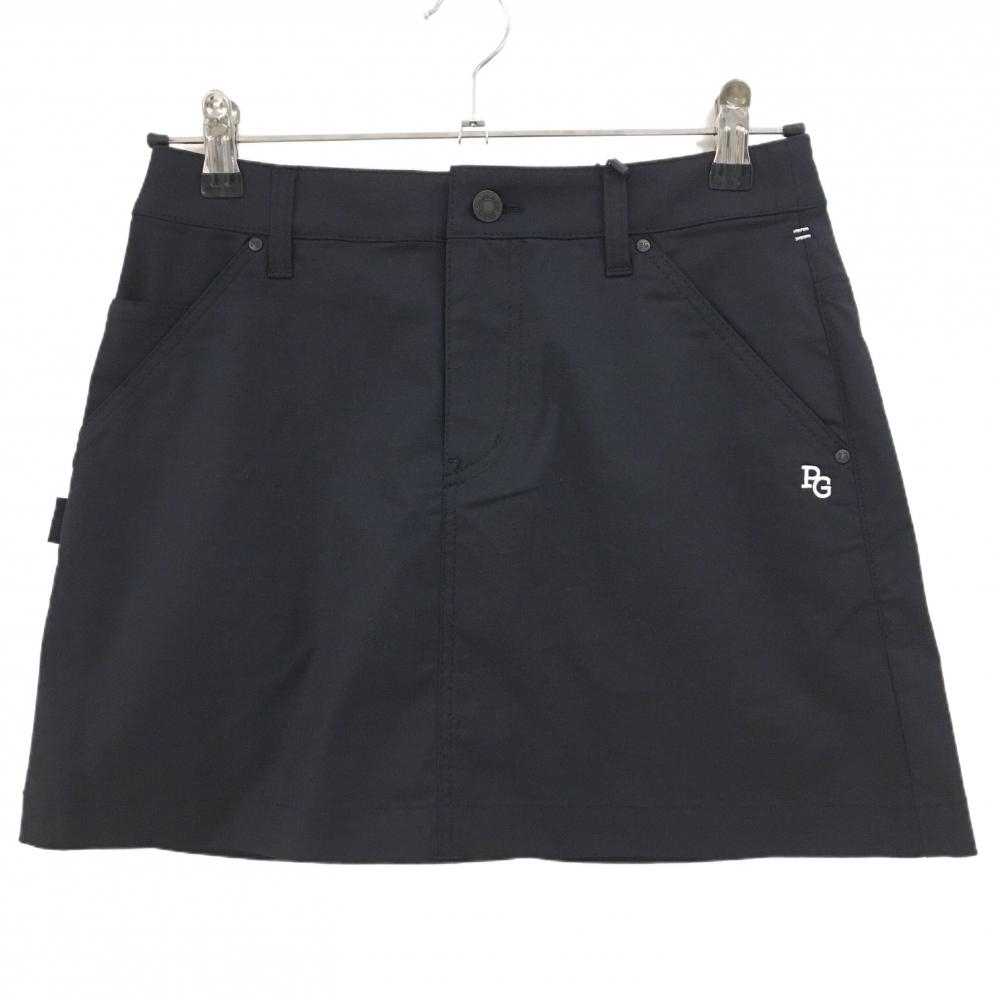 【新品】パーリーゲイツ スカート ダークネイビー×白 ロゴ刺しゅう レディース 0(S) ゴルフウェア PEARLY GATES