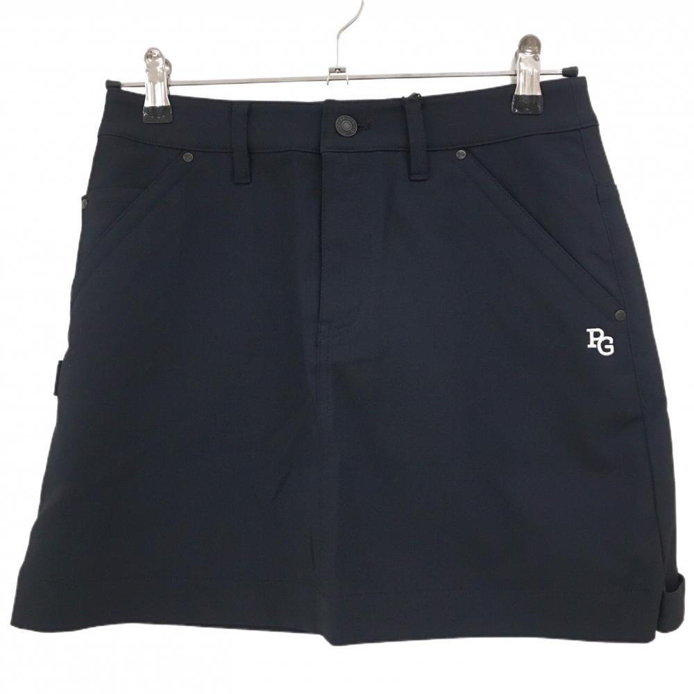 【新品】パーリーゲイツ スカート ダークネイビー×白 ロゴ刺しゅう レディース 0(S) ゴルフウェア PEARLY GATES