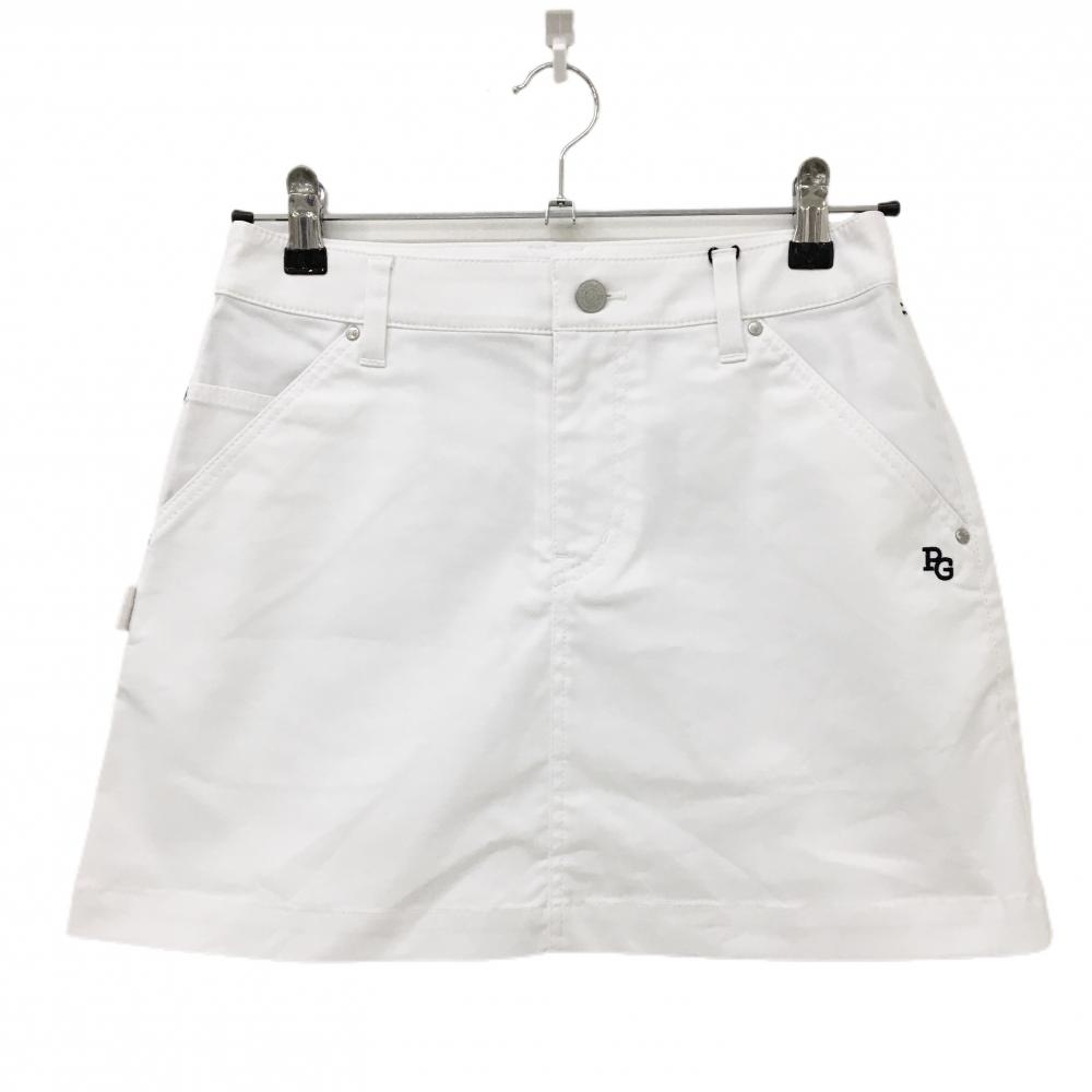【新品】パーリーゲイツ スカート 白×ネイビー ロゴ刺しゅう ストレッチ レディース 0(S) ゴルフウェア PEARLY GATES