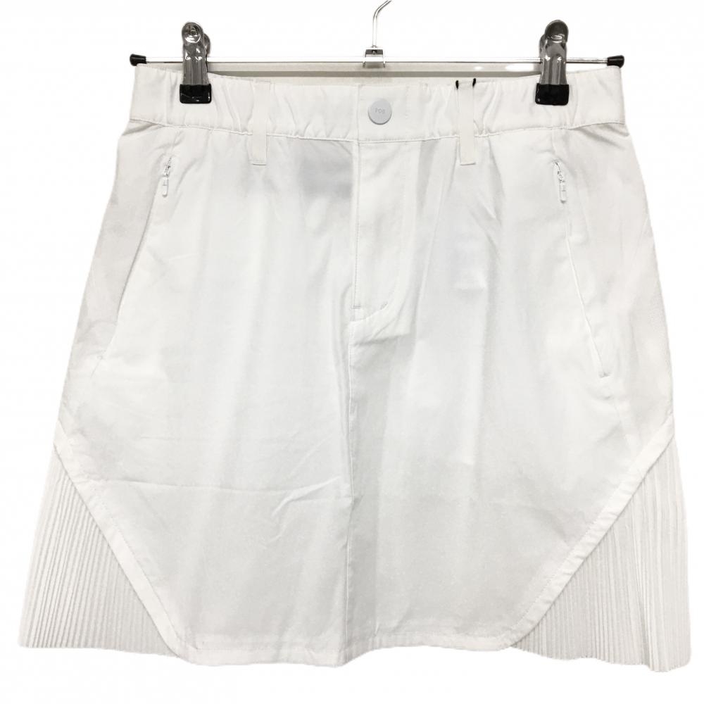 【新品】PGGパーリーゲイツ スカート 白×ネイビー ウエストゴム　サイド・背面プリーツ レディース 0(S) ゴルフウェア PEARLY GATES