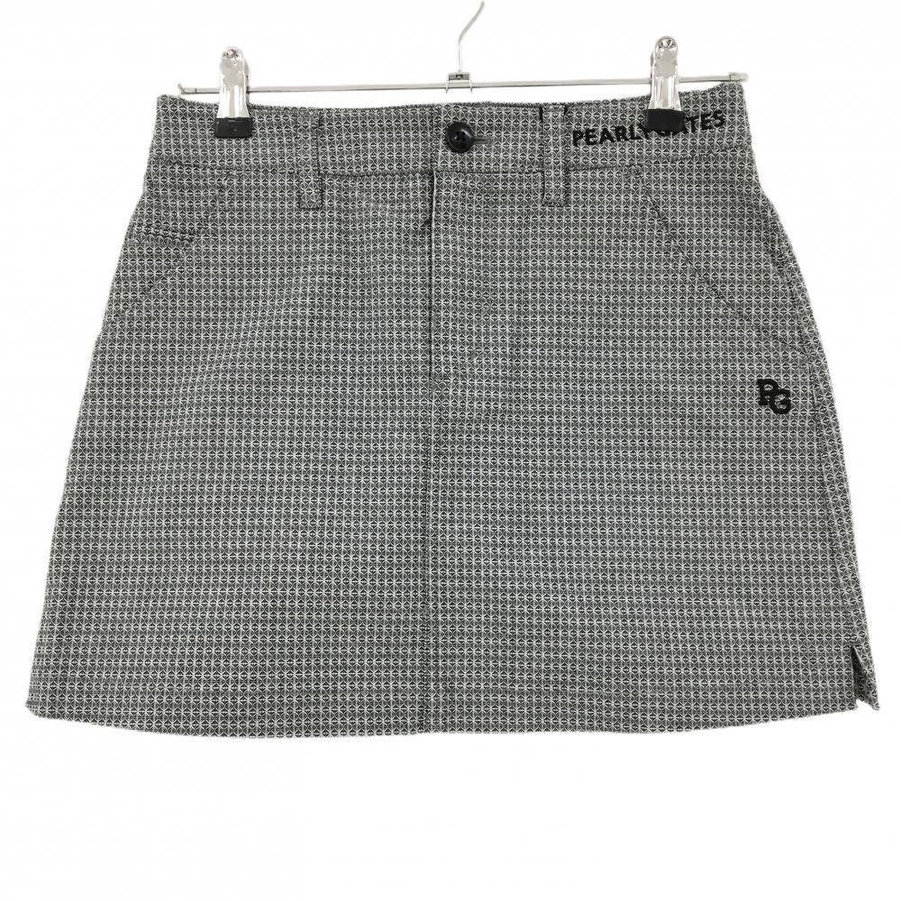 【新品】パーリーゲイツ スカート 黒×白 総柄 ロゴ刺しゅう ストレッチ レディース 0(S) ゴルフウェア PEARLY GATES