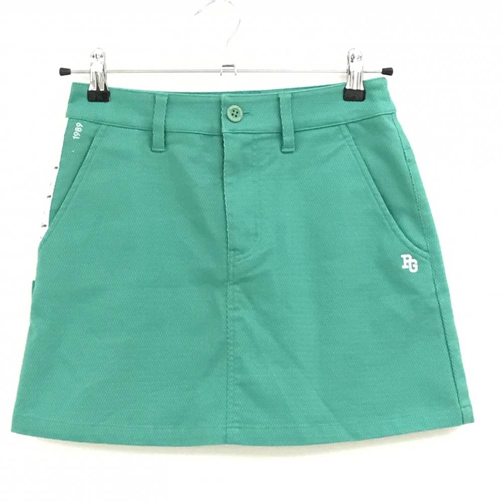 【超美品】パーリーゲイツ スカート グリーン 総柄織生地 ストレッチ レディース 00(XS) ゴルフウェア 2025年モデル PEARLY GATES