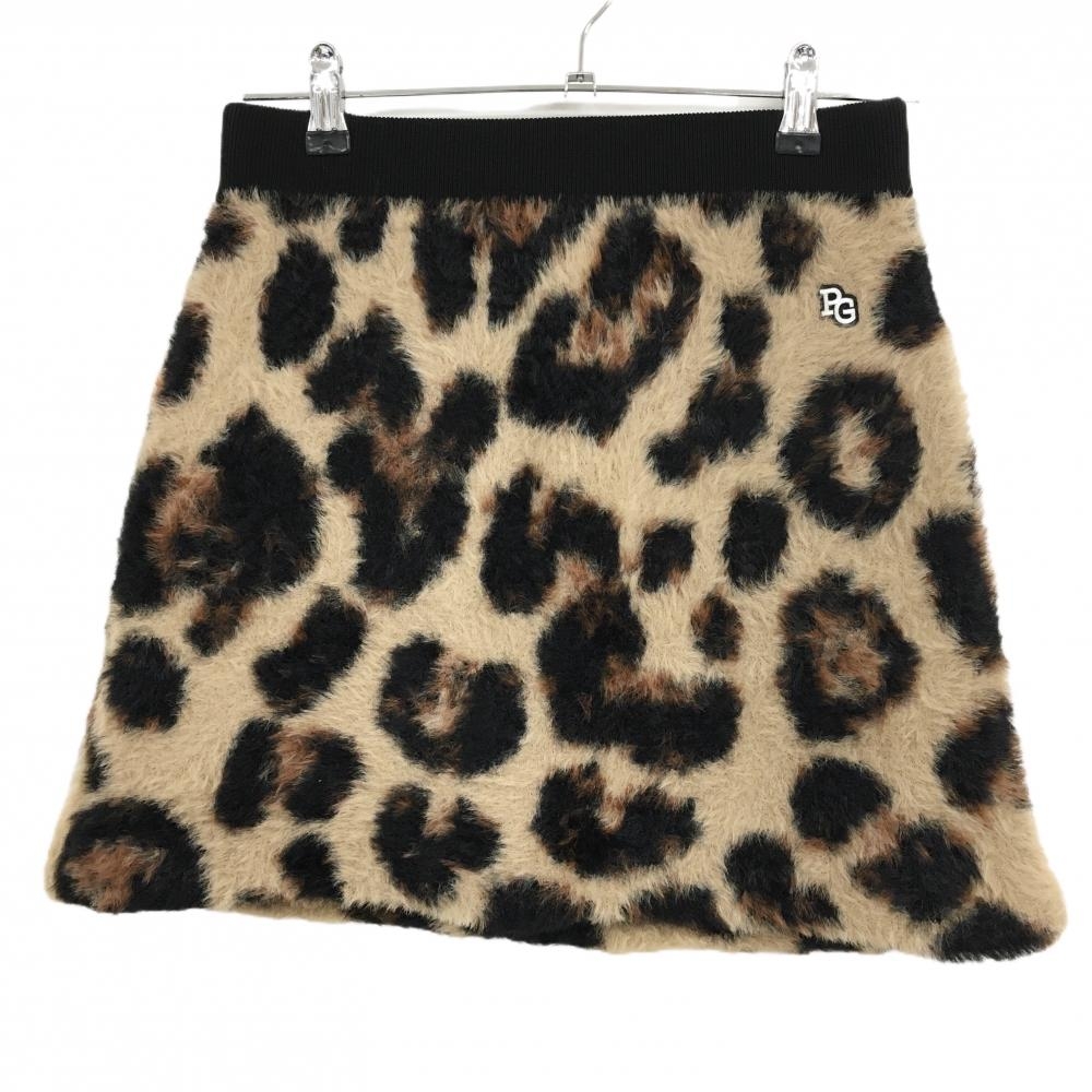 【新品】パーリーゲイツ  ファースカート ライトブラウン×黒 レオパード柄  レディース 1 ゴルフウェア PEARLY GATES
