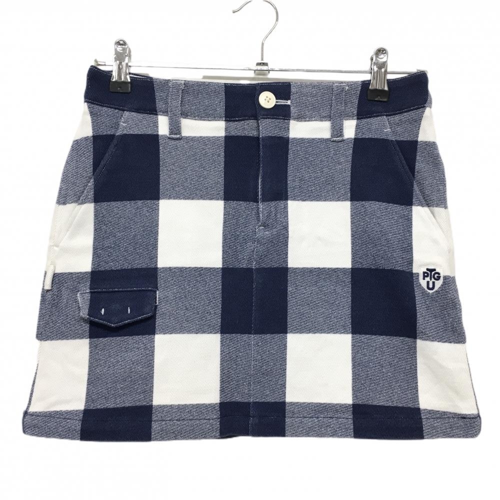 パーリーゲイツ スカート ネイビー×白 チェック  レディース 0(S) ゴルフウェア PEARLY GATES