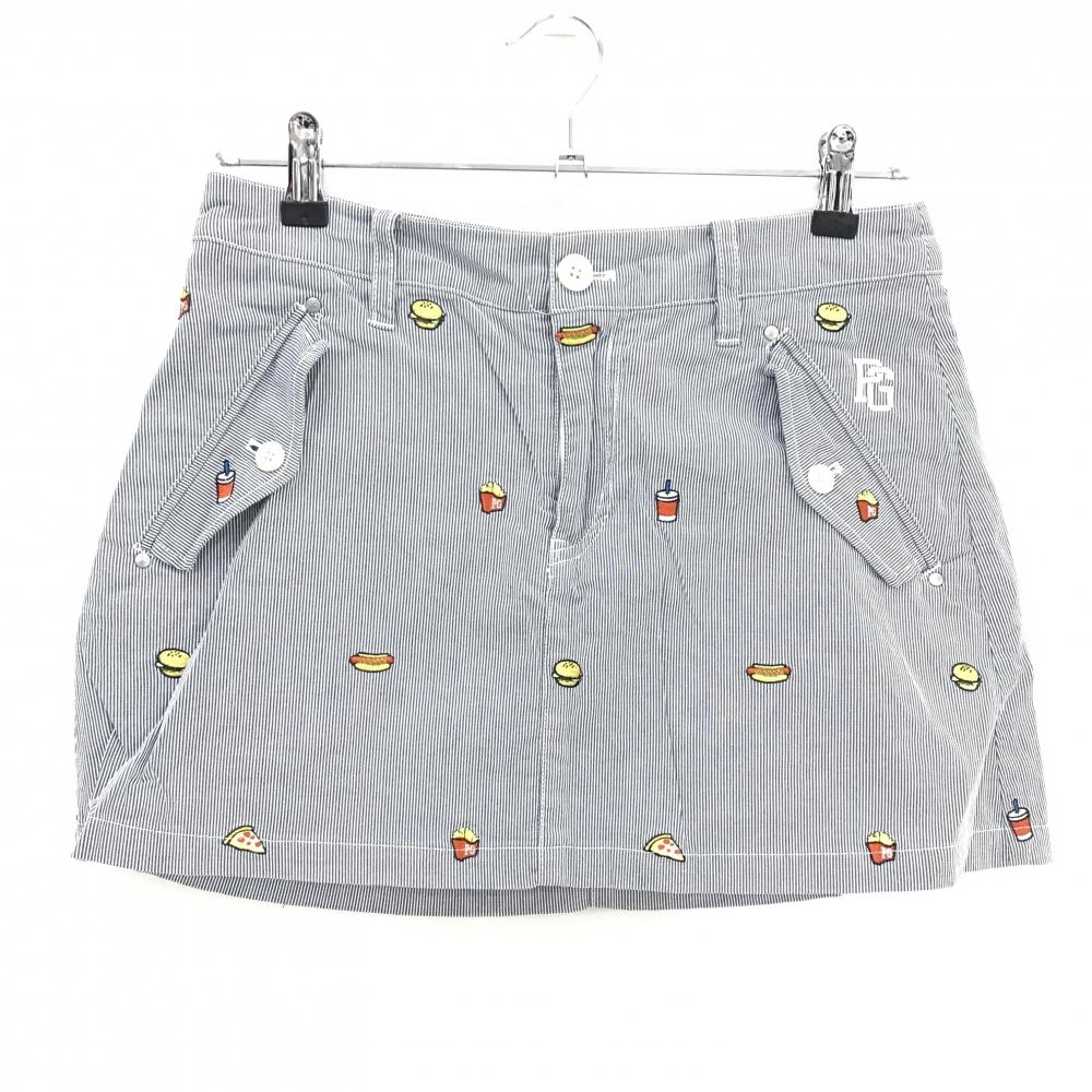 パーリーゲイツ スカート ネイビー×白 細目ストライプ  レディース 1(M) ゴルフウェア PEARLY GATES