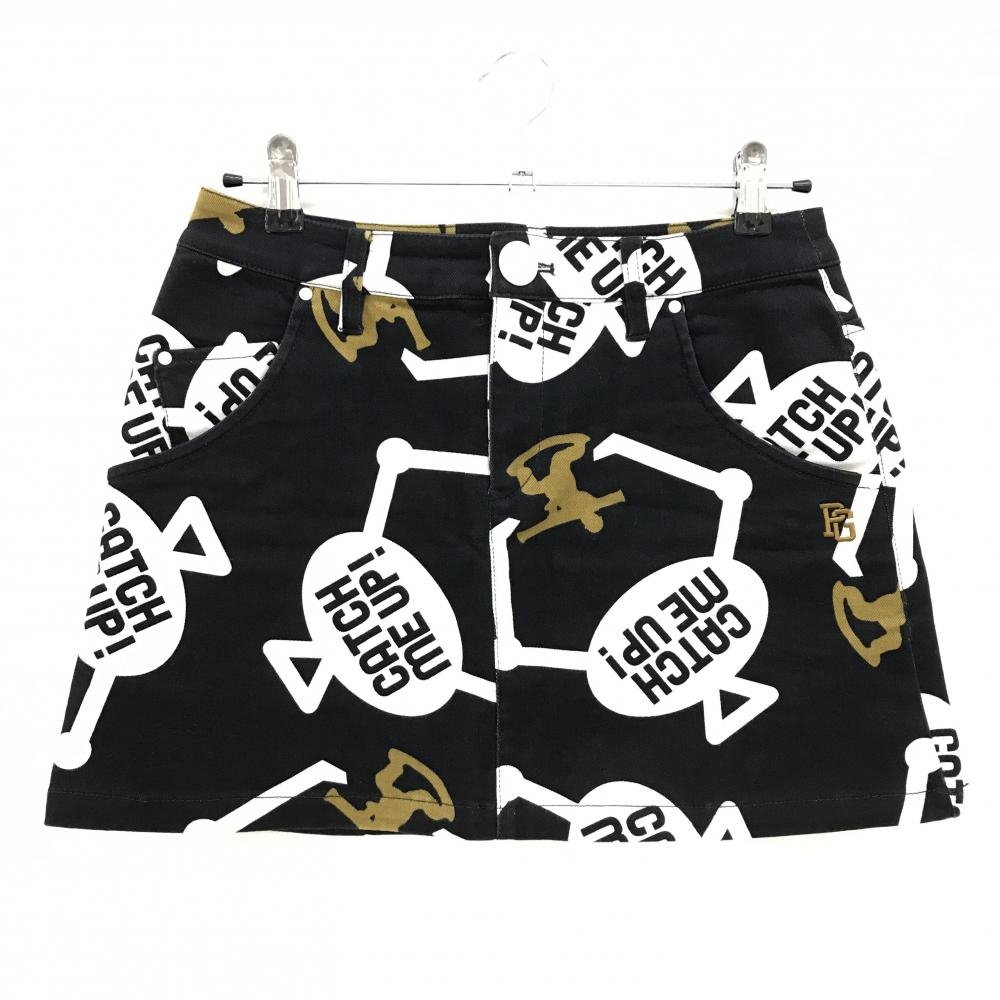 パーリーゲイツ スカート 黒×白 UFOキャッチャー柄  レディース 1(M) ゴルフウェア PEARLY GATES