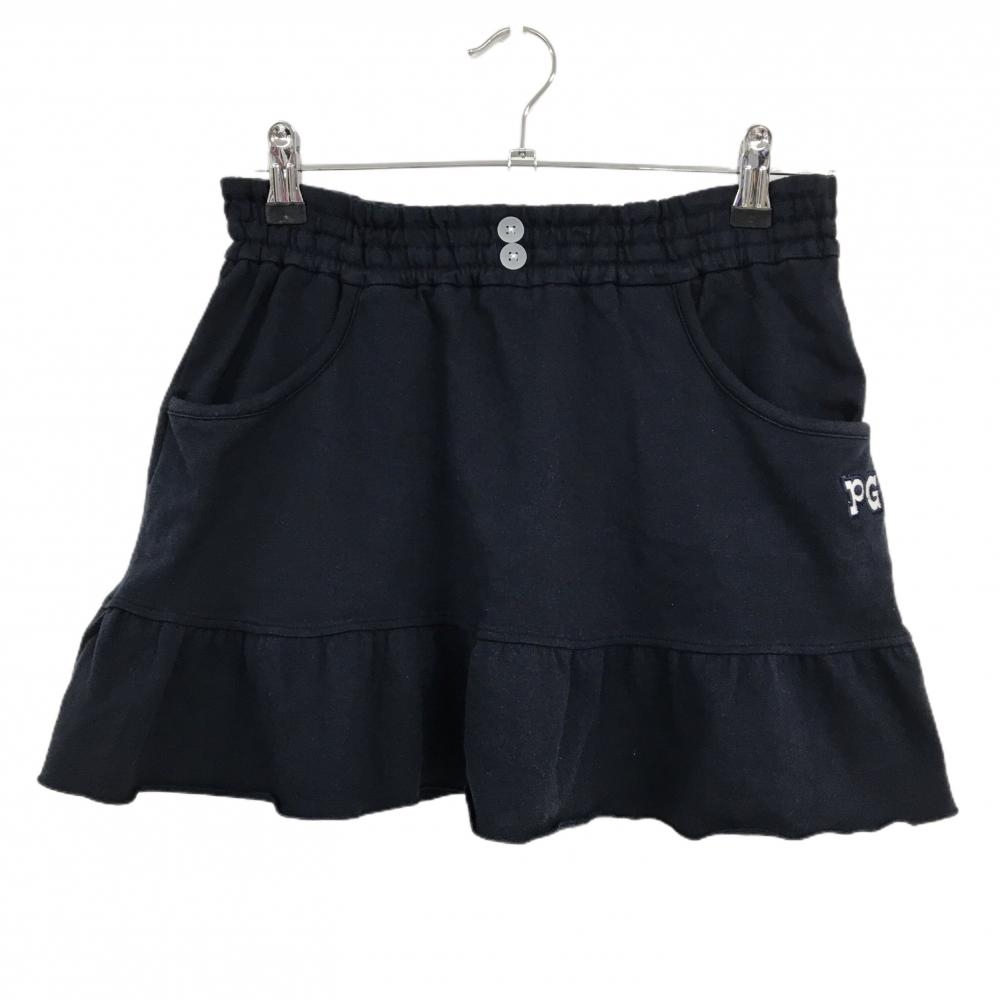 【美品】パーリーゲイツ スカート ダークネイビー×白 ウエストゴム 裾フレア ストレッチ レディース 0(S) ゴルフウェア PEARLY GATES