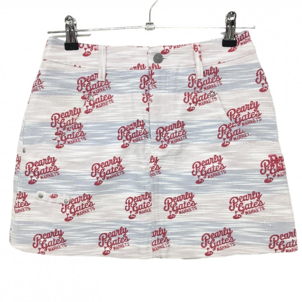パーリーゲイツ スカート ライトピンク×ピンク ロゴ刺しゅう 売り生地 レディース 0(S) ゴルフウェア PEARLY GATES