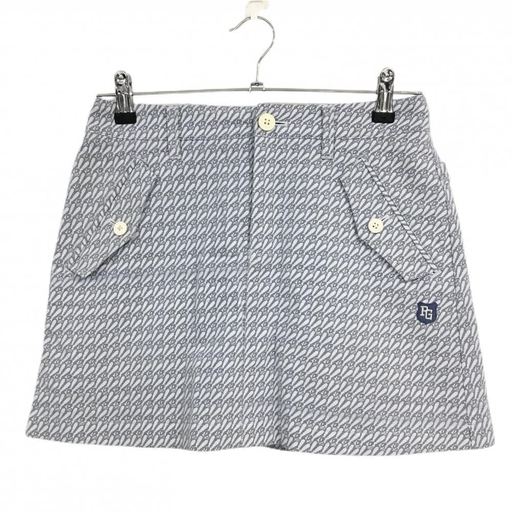 パーリーゲイツ×OSWALD スカート グレー×白 総柄 オズワルド  レディース 0(S) ゴルフウェア PEARLY GATES