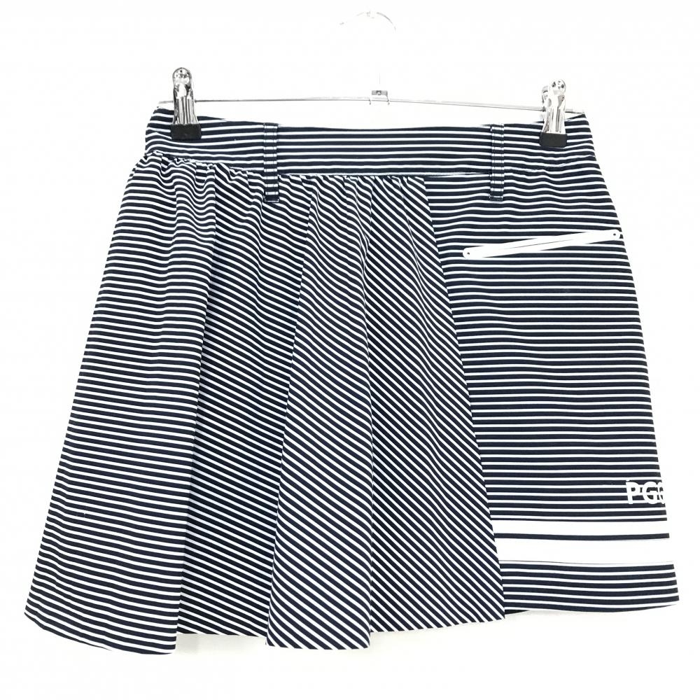 PGGパーリーゲイツ スカート ダークネイビー×白 ボーダー ストレッチ  レディース 0(S) ゴルフウェア PEARLY GATES