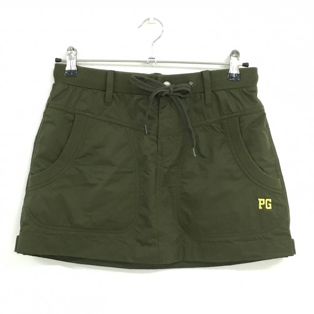 【美品】パーリーゲイツ スカート カーキ ウエストゴム シャカシャカ レディース 1(M) ゴルフウェア PEARLY GATES
