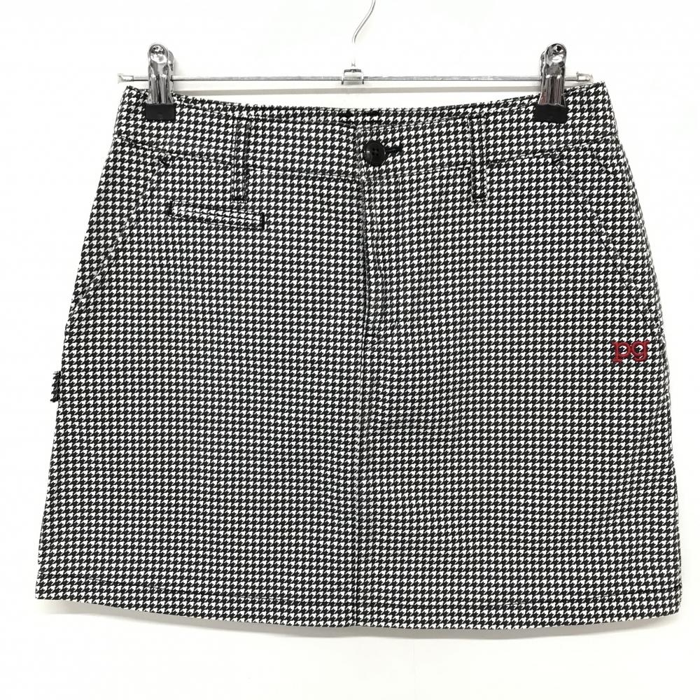 パーリーゲイツ スカート 黒×白 千鳥格子 ストレッチ  レディース 1(M) ゴルフウェア PEARLY GATES