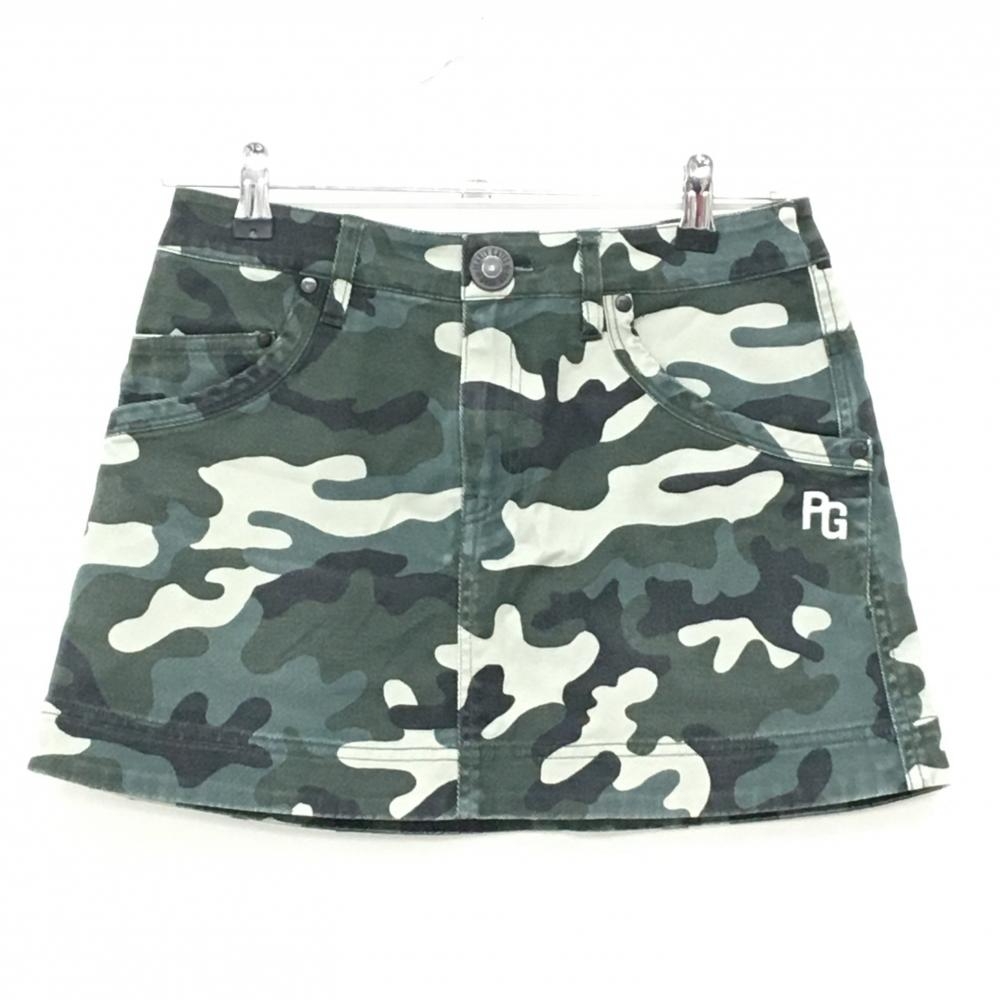 パーリーゲイツ スカート カーキ×黒 カモフラ 迷彩 レディース 0(S) ゴルフウェア PEARLY GATES