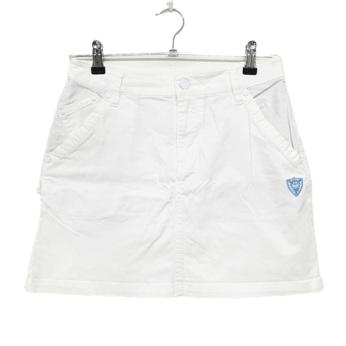 【美品】パーリーゲイツ スカート 白 ストレッチ  レディース 1(M) ゴルフウェア PEARLY GATES