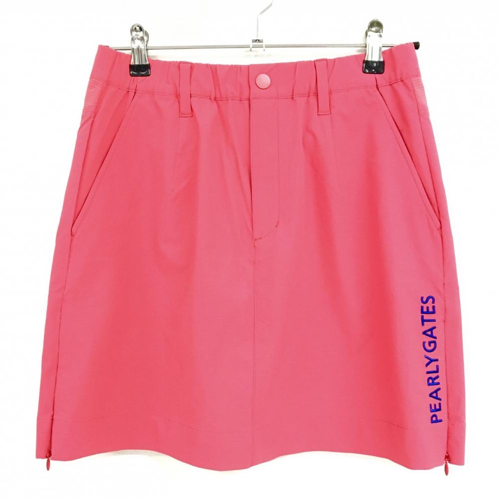 【超美品】パーリーゲイツ スカート ピンク サイドロゴ刺しゅう レディース 0(S) ゴルフウェア PEARLY GATES
