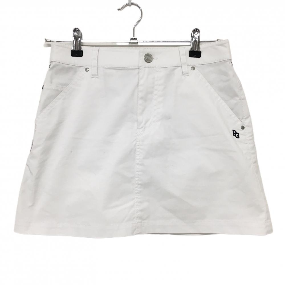 パーリーゲイツ スカート 白 ロゴ刺しゅうネイビー レディース 0(S) ゴルフウェア PEARLY GATES