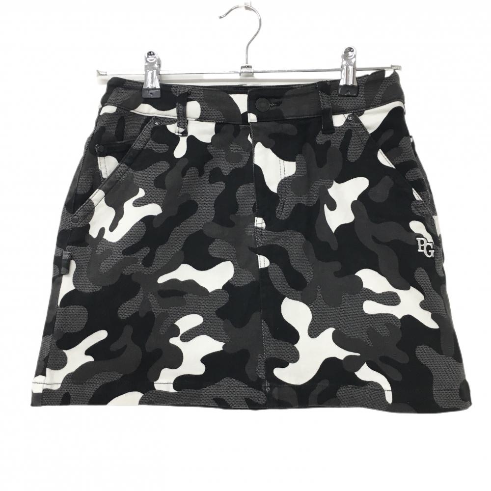 【美品】パーリーゲイツ スカート グレー系×白×黒 カモフラ 迷彩 30周年 レディース 00(XS) ゴルフウェア PEARLY GATES