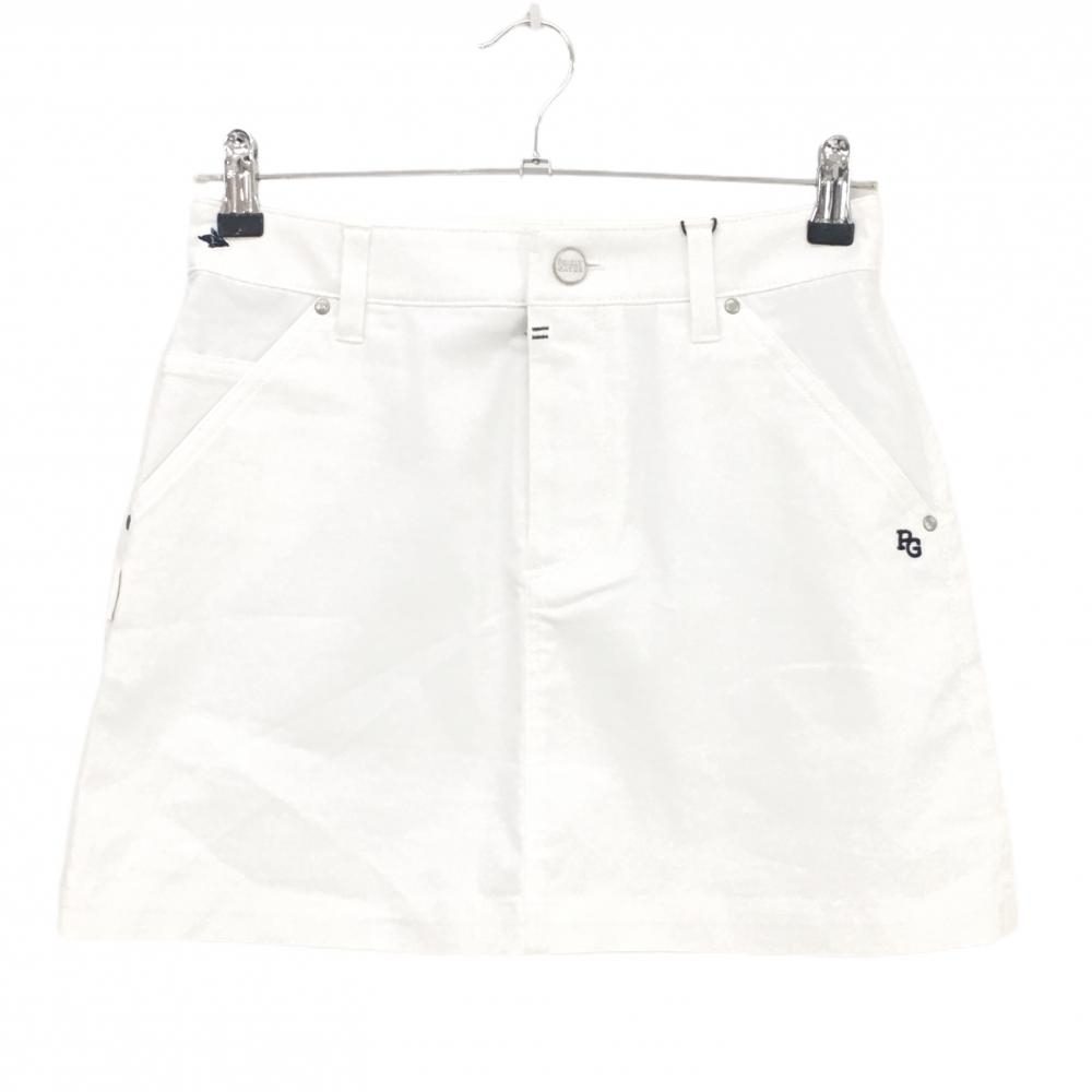 【新品】パーリーゲイツ スカート 白 ロゴネイビー 橘織物 KURABO レディース 0(S) ゴルフウェア PEARLY GATES