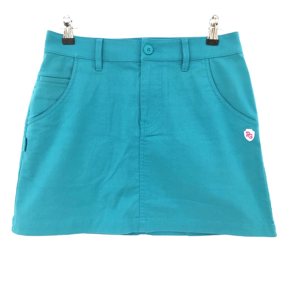 【超美品】パーリーゲイツ スカート ブルーグリーン ロゴ白 内側ニコちゃん  レディース 1(M) ゴルフウェア PEARLY GATES