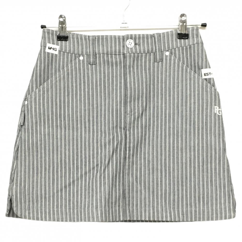 【美品】パーリーゲイツ スカート グレー系×白 ストライプ風  レディース 00(XS) ゴルフウェア 2024年モデル PEARLY GATES