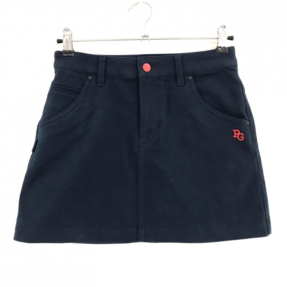 パーリーゲイツ スカート ネイビー×レッド ロゴ刺しゅう ストレッチ レディース 0(S) ゴルフウェア PEARLY GATES