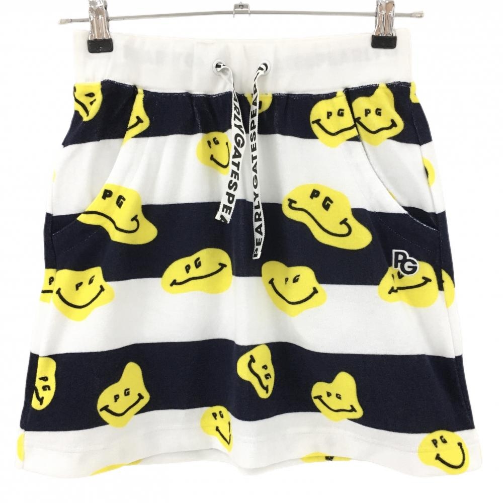 【新品】パーリーゲイツ スカート 白×ネイビー ボーダー TOKENIKO レディース 0(S) ゴルフウェア PEARLY GATES