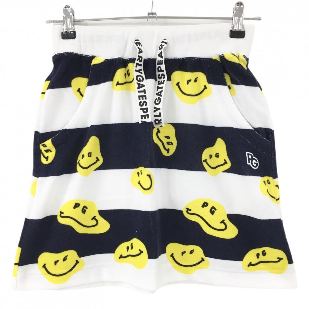 【新品】パーリーゲイツ スカート 白×ネイビー ボーダー TOKENIKO レディース 0(S) ゴルフウェア PEARLY GATES