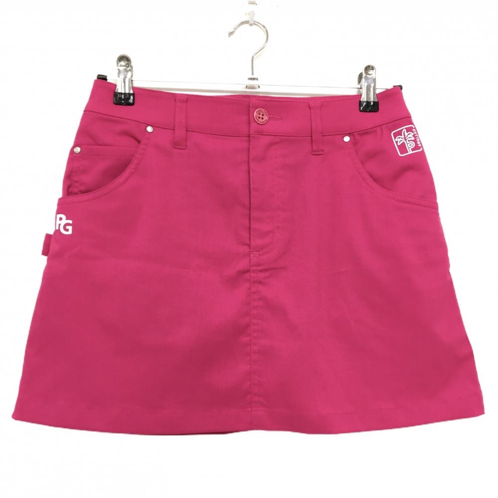 【超美品】パーリーゲイツ スカート ピンク 後ろ一部プリーツ ストレッチ レディース 0(S) ゴルフウェア 2025年モデル PEARLY GATES